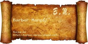 Barber Margó névjegykártya